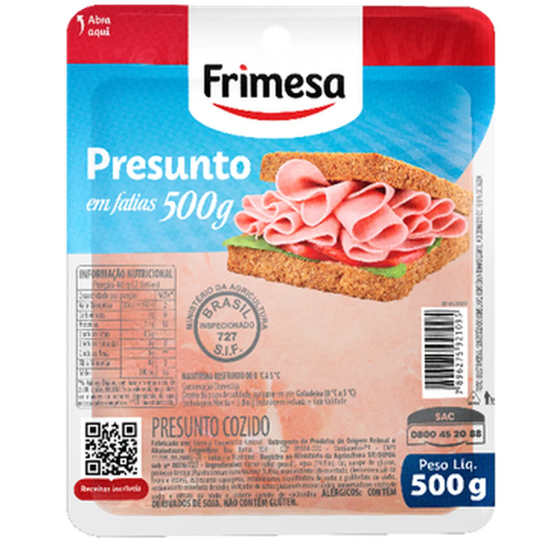 Presunto Cozido Frimesa Fatiado 500g