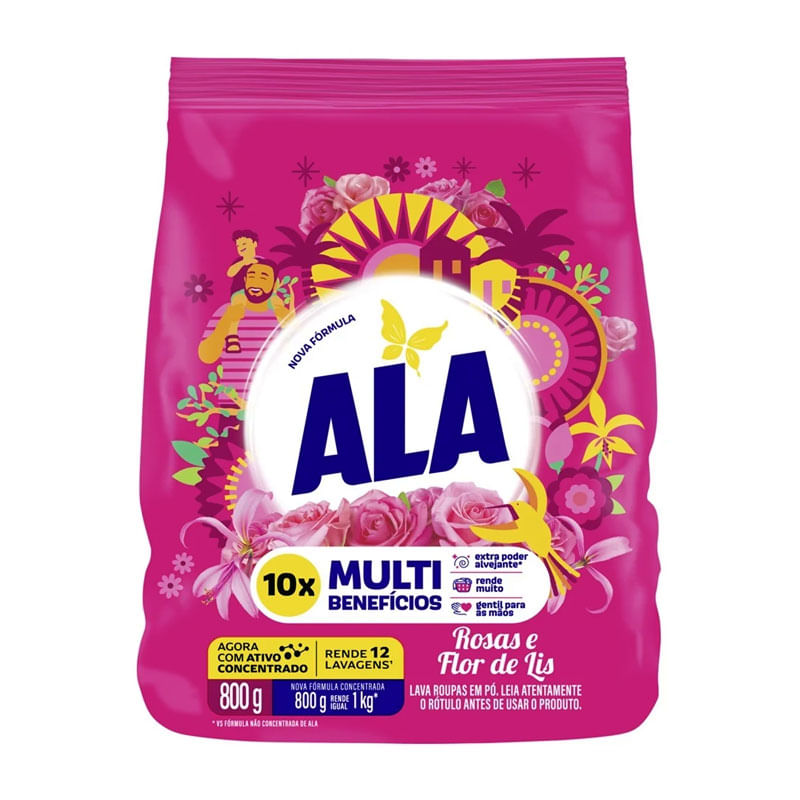 Sabão em Pó Ala Rosas  e Flor de Lis 800g