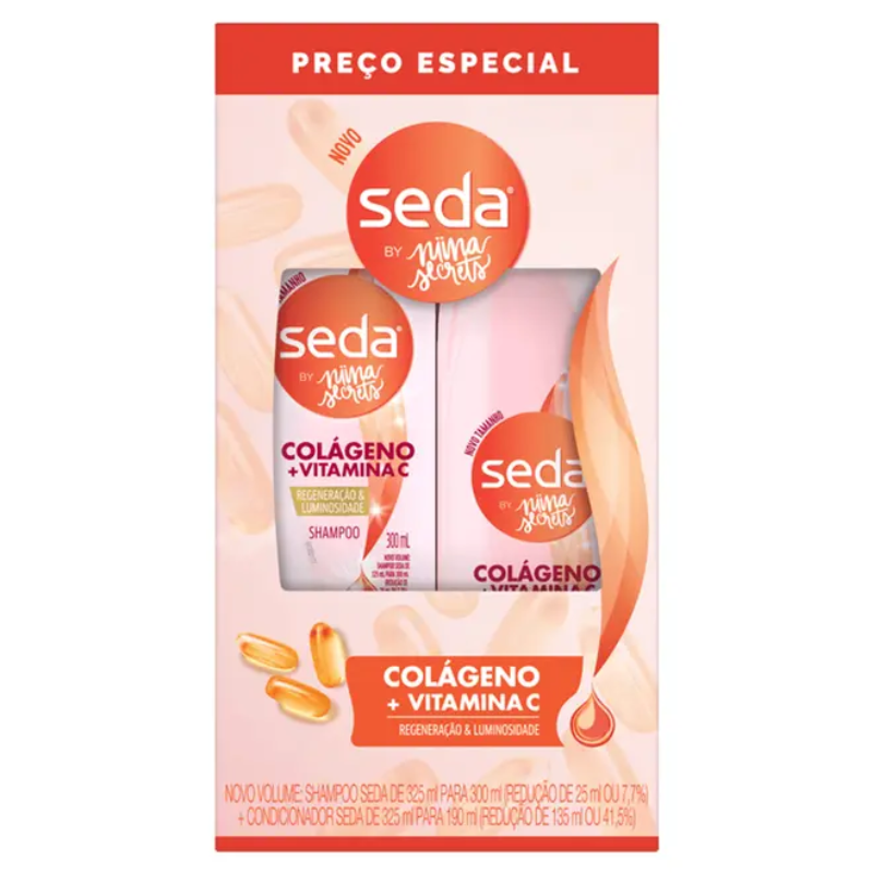Kit Seda Colágeno + Vitamina C Shampoo 300ml + Condicionador