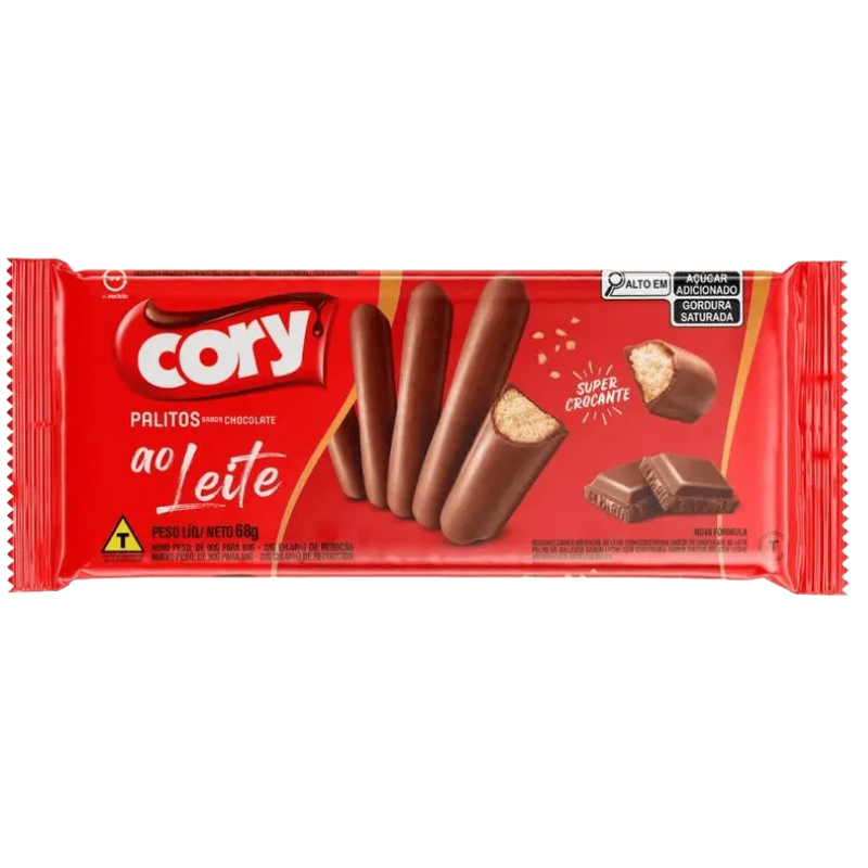 Palitos Cory Chocolate Meio Amargo 68g 