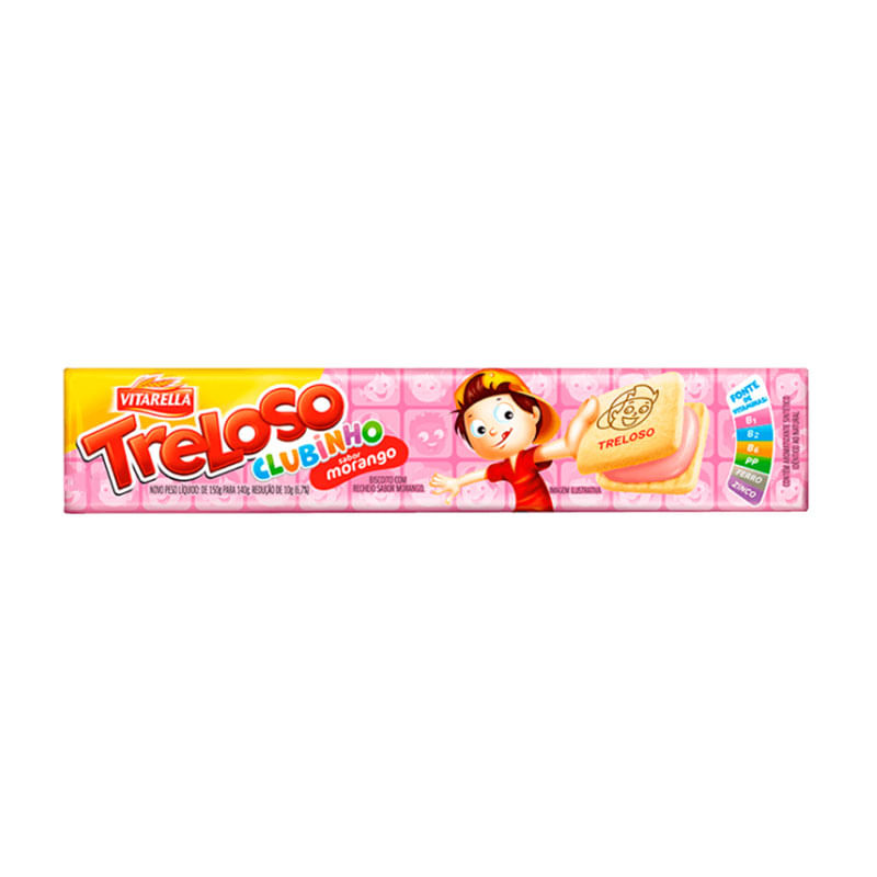 Biscoito Recheado Clubinho Morango 130g
