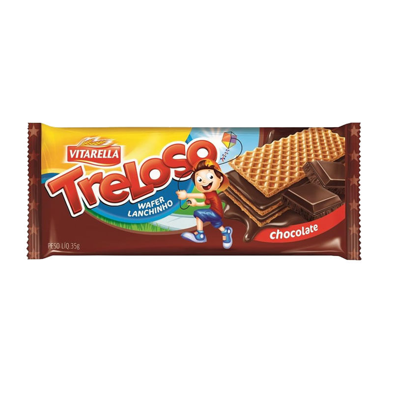 Biscoito Wafer Treloso 35g Chocolate