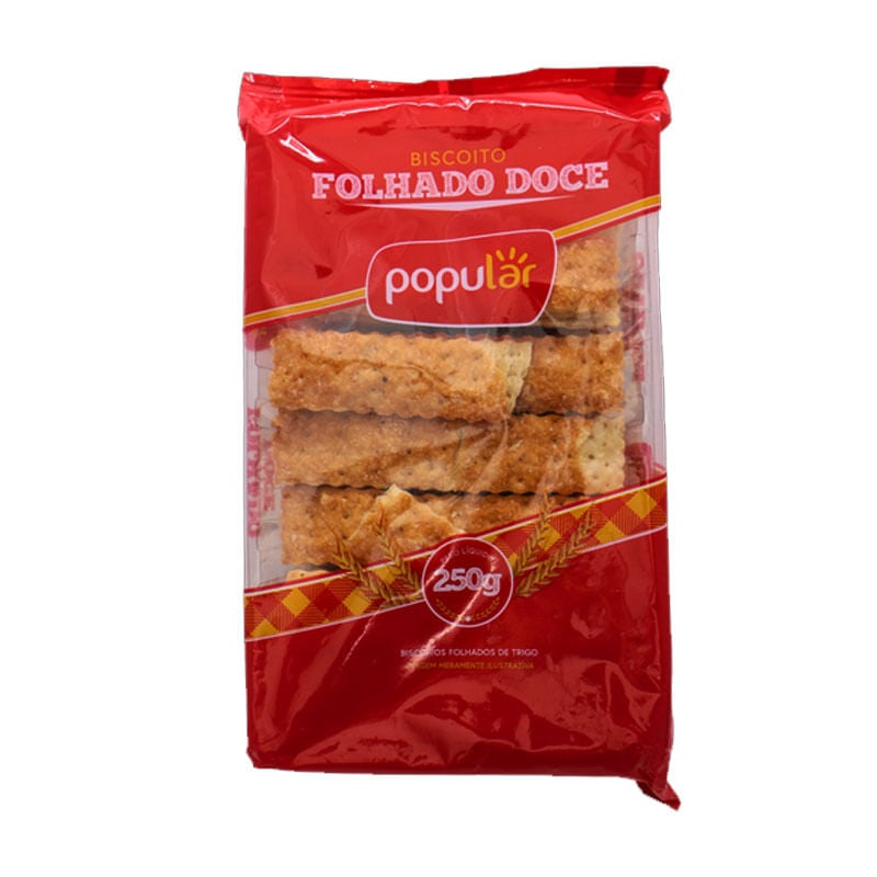 Biscoito Folhado Doce Popular 250g