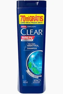 Shampoo Anticaspa Clear Men Ice Cool Menthol 400ml