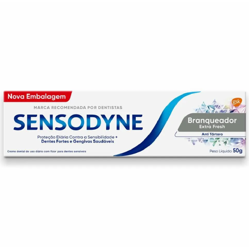 Creme dental Sensodyne branqueador Extra fresh 50g 