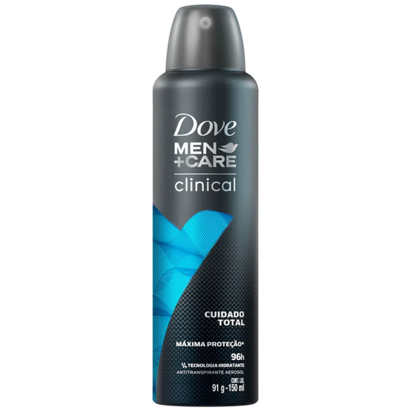 Desod.  Aerosol Dove Cuidado Total Clinical Men 150ml
