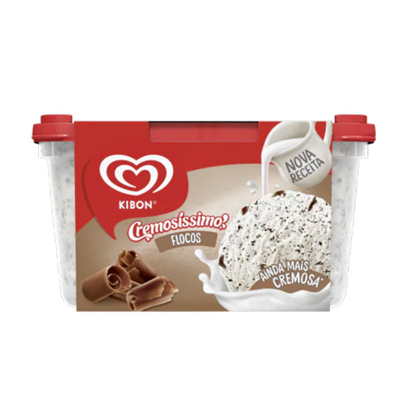 Sorvete Kibon 1,5L Cremosíssimo Flocos