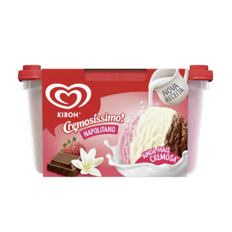 Sorvete Kibon 1,5L Cremosíssimo Napolitano