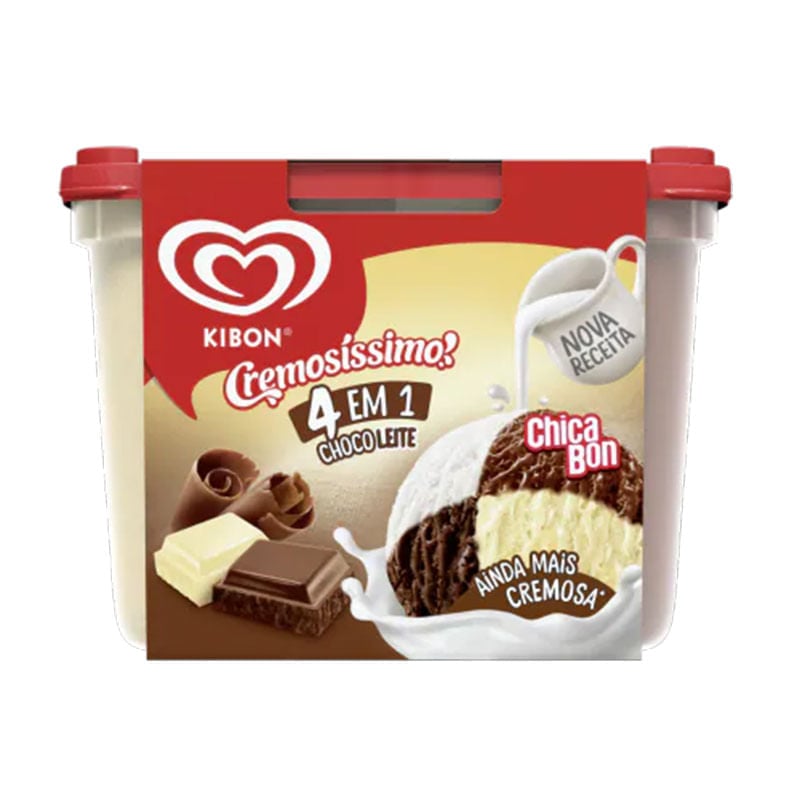 Sorvete Kibon 2L Cremosíssimo 4 em 1 Chocolate