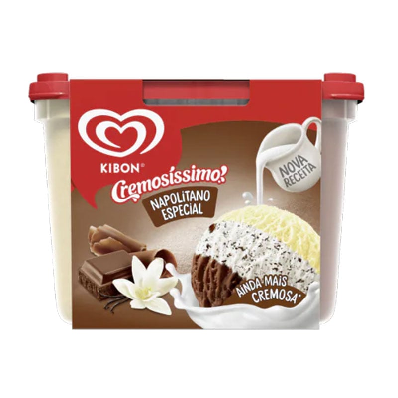 Sorvete Kibon 2L Cremosíssimo Napolitano Especial