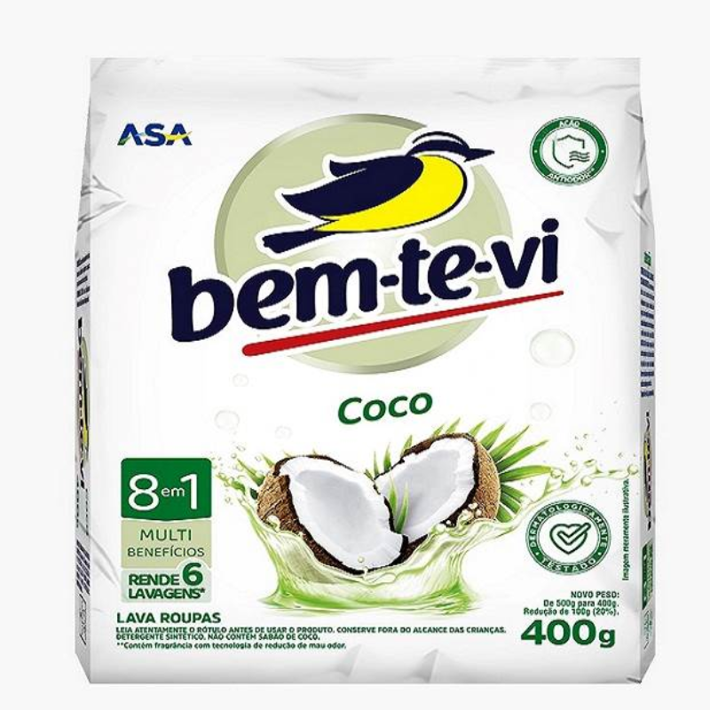 Sabão em Pó Bem-te-vi Coco 400g