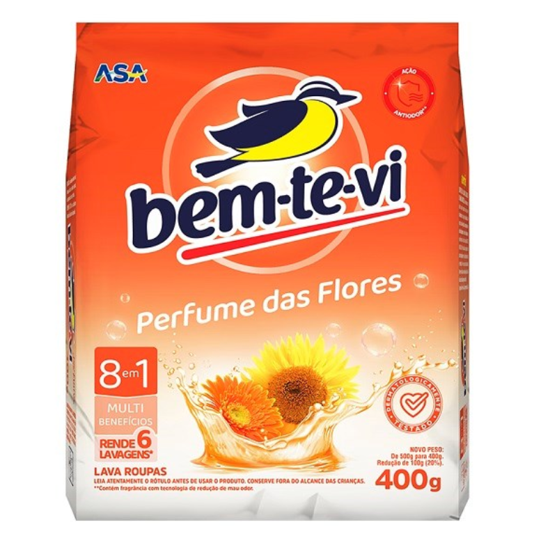 Sabão em Pó Bem-te-vi Perfume das Flores 400g