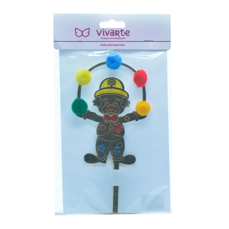 Topo para Bolo Vivarte 22cm Circo Palhaço