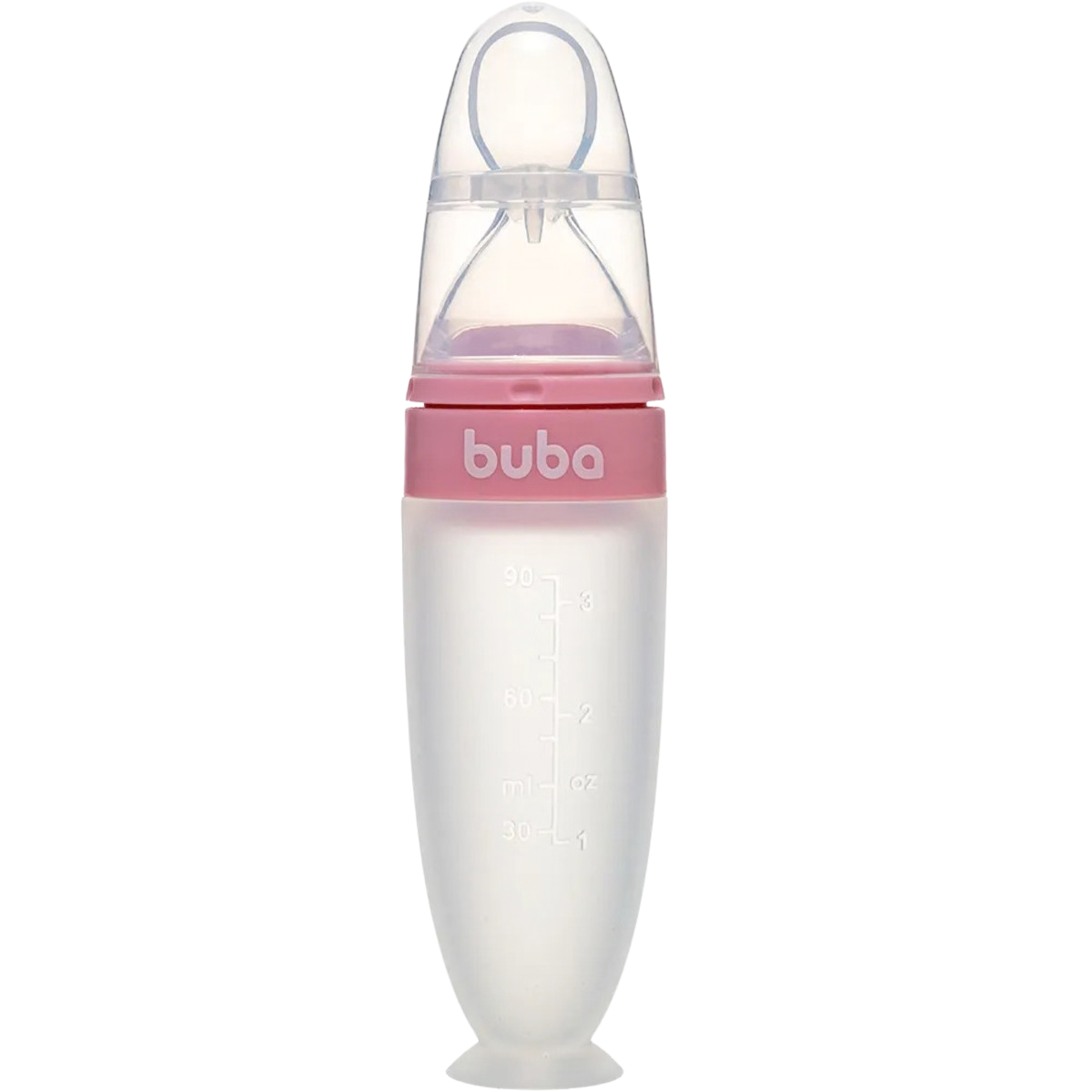 Colher Dosadora Silicone Com Ventosa Rosa - Buba 