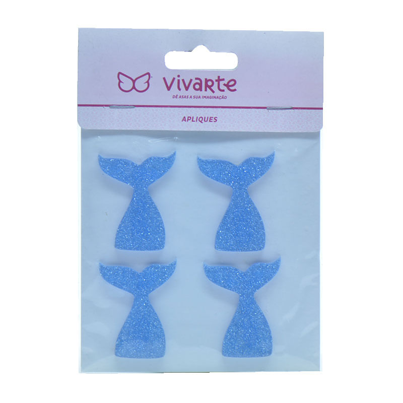 Aplique Vivarte 5cm Sereia Cauda Água Azul