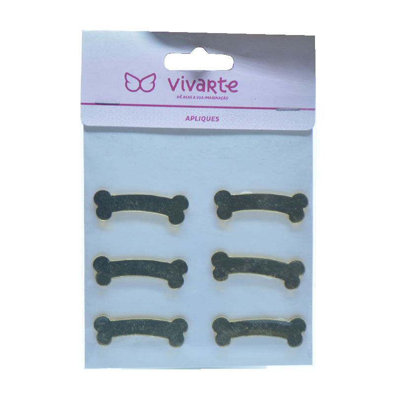 Aplique Vivarte 5cm Patrulha dos Cães Osso Acetato Dourado