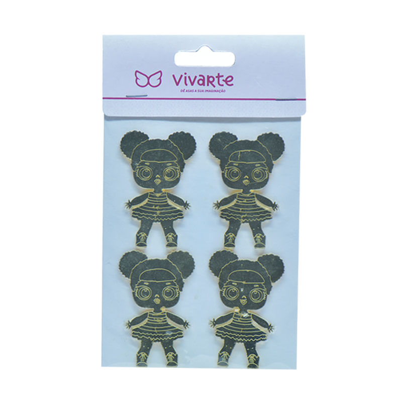 Aplique Vivarte 7cm Doll Be Dourado