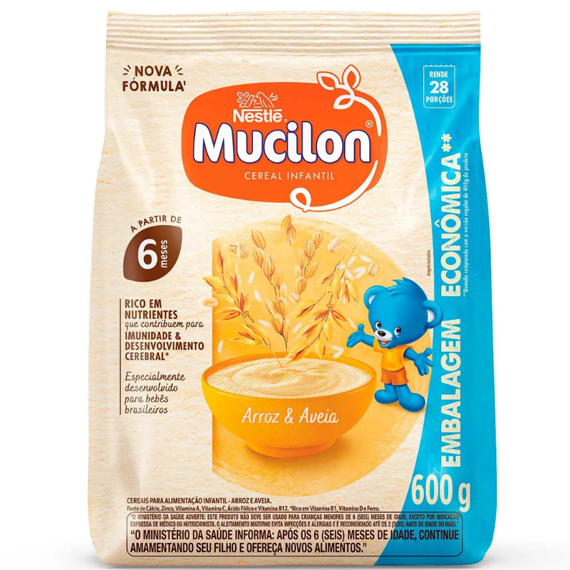 Mucilon Arroz e Aveia 500+100g Grátis