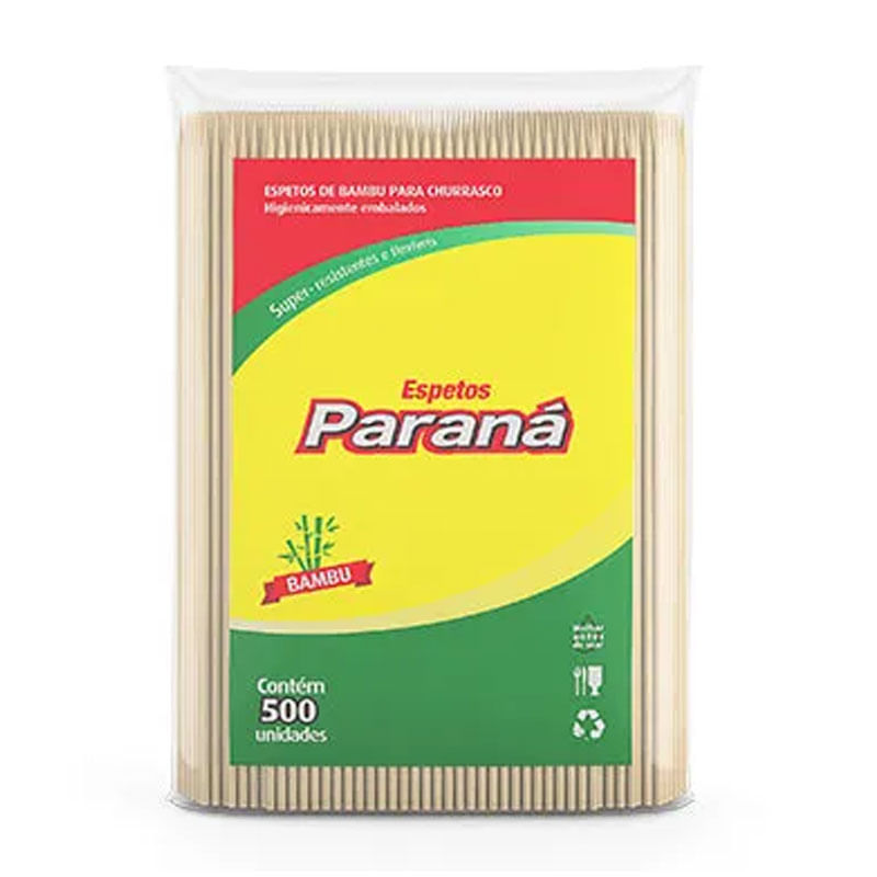 Espetos de Bambu Paraná 25cm 500un
