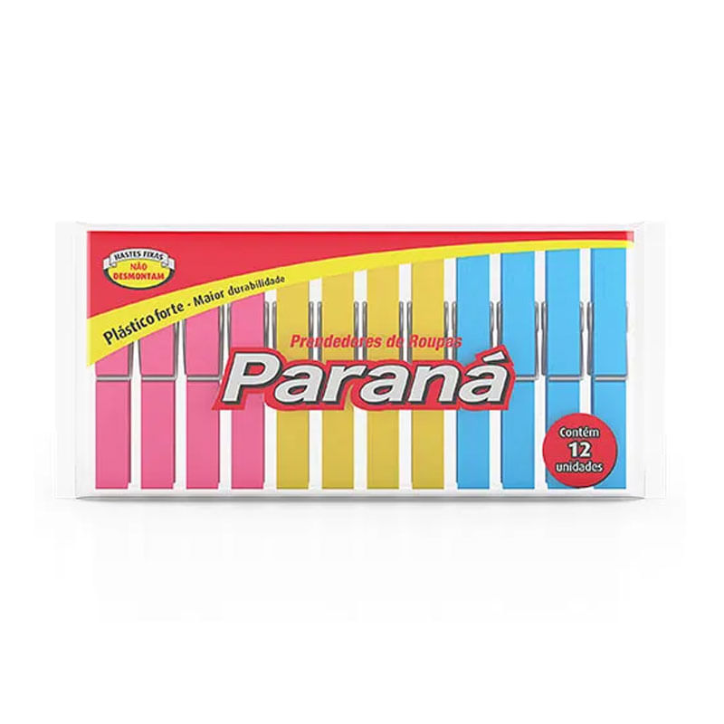 Prendedor De Roupas de Plástico Paraná  12un
