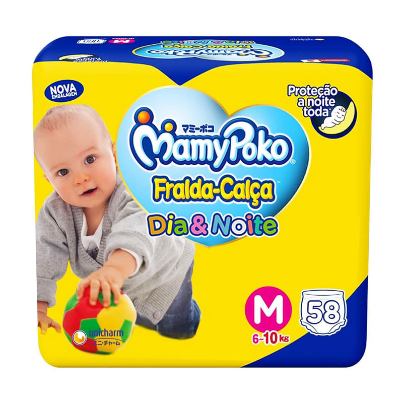 Fralda Mamypoko Calça Dia&Noite M 58un