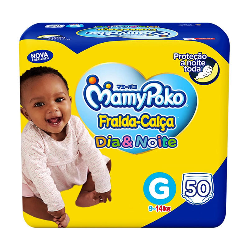 Fralda Mamypoko Calça Dia&Noite G 50un