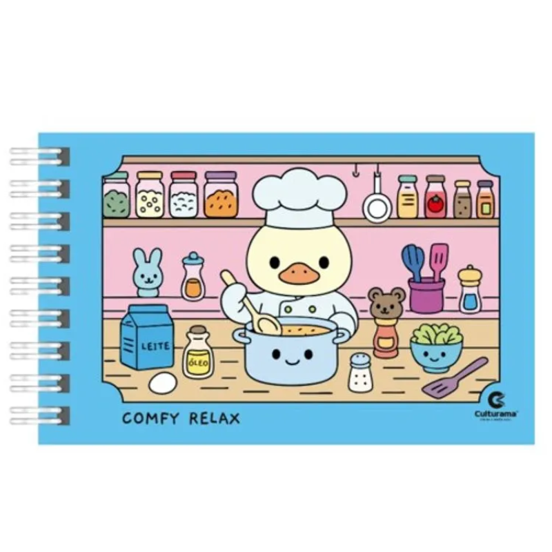Livro Comfy Relax Azul - Capa Dura com Wire-o