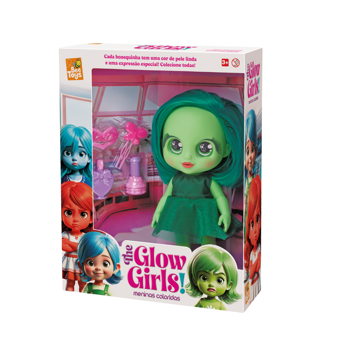 Boneca Glow Girls Verde Olivia - Bee Toys