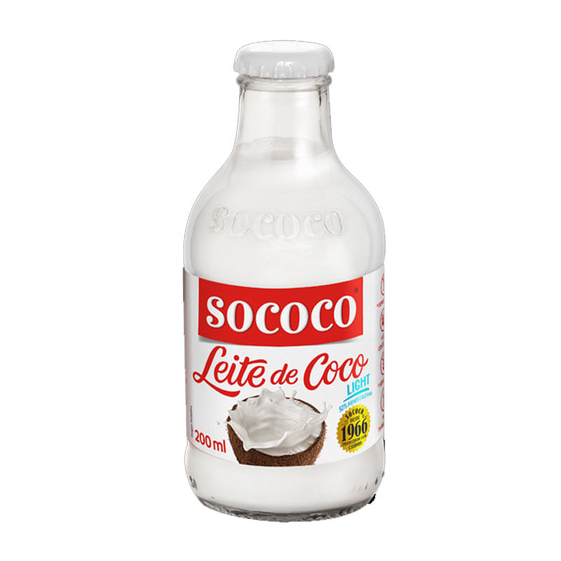 Leite de Coco Sococo Light Vidro 200ml