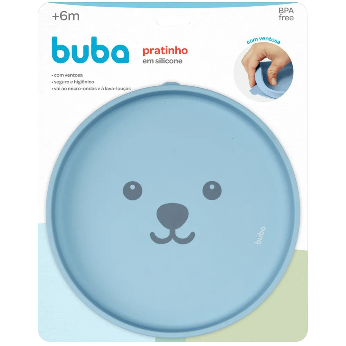 Pratinho Em Silicone Com Ventosa Gumy Azul - Buba