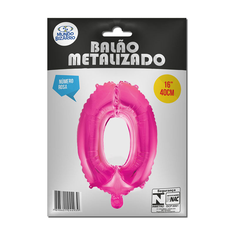 Balão Metalizado Mundo Bizarro Rosa 16” Número 0