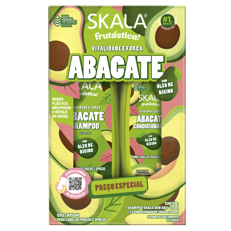 Kit Skala Abacate 

Shampoo 325 ml + Condicionador 200 ml