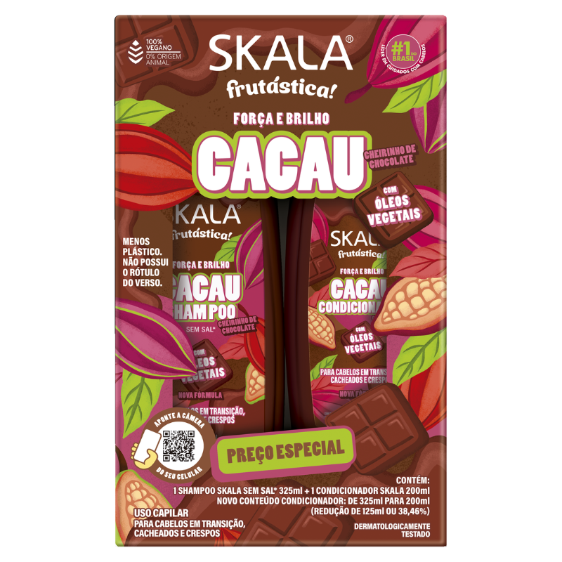 Kit Skala Cacau 

Shampoo 325 ml + Condicionador 200 ml