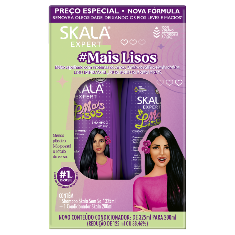 Kit Skala Expert #Mais Lisos 

Shampoo 325 ml + Condicionador 200 ml