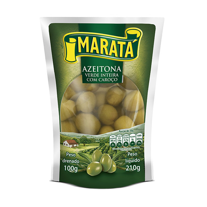 Azeitona Maratá 210g Verde Inteira