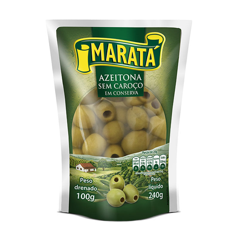Azeitona Maratá 240g Verde Inteira Sem Caroço