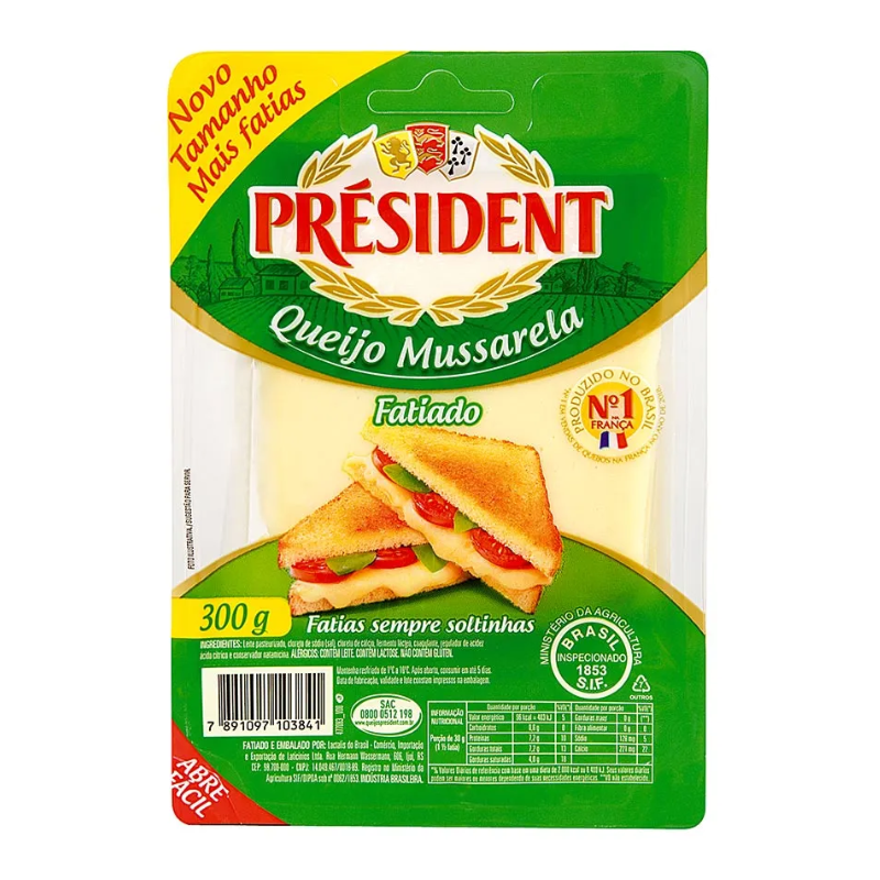 Queijo Mussarela Fatiado 300 g President