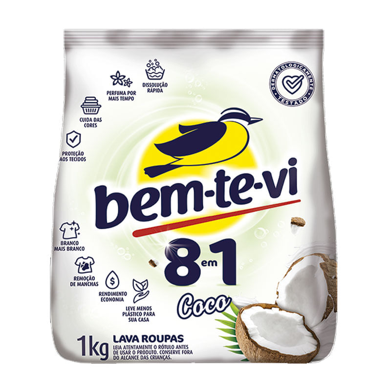 Sabão em Pó Bem-te-vi Coco 1kg