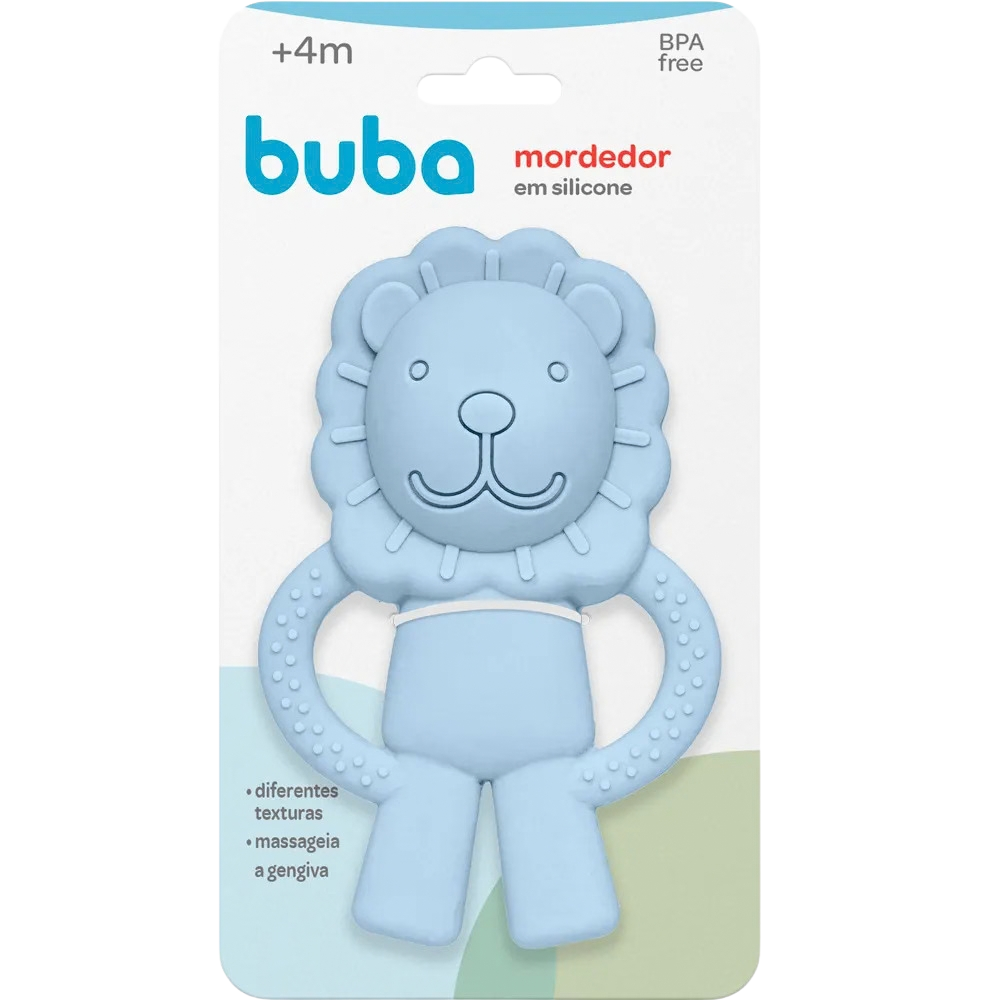 Mordedor Em Silicone Leãozinho Azul - Buba