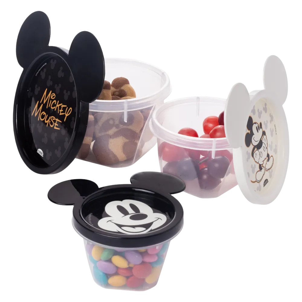 Conjunto 3 Potes Conect Red Mickey - Plasútil