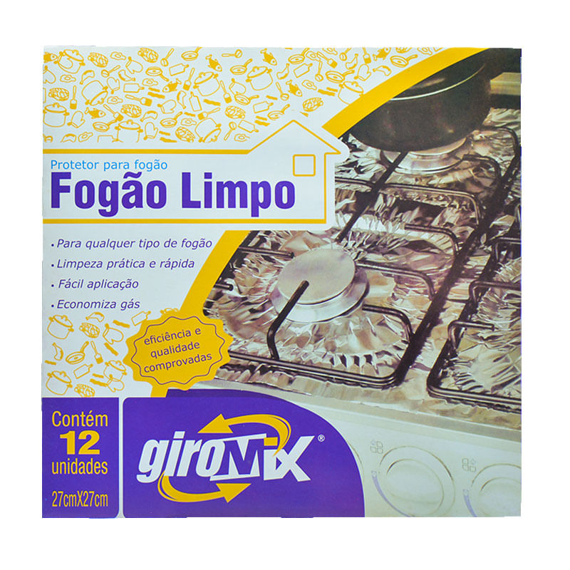 Forra Fogão Allumínio Giromix 27X27cm com 12un