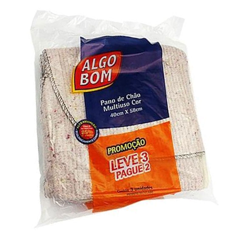 Pano de Chão Algobom 40X58cm Cru Leve 3 Pague 2