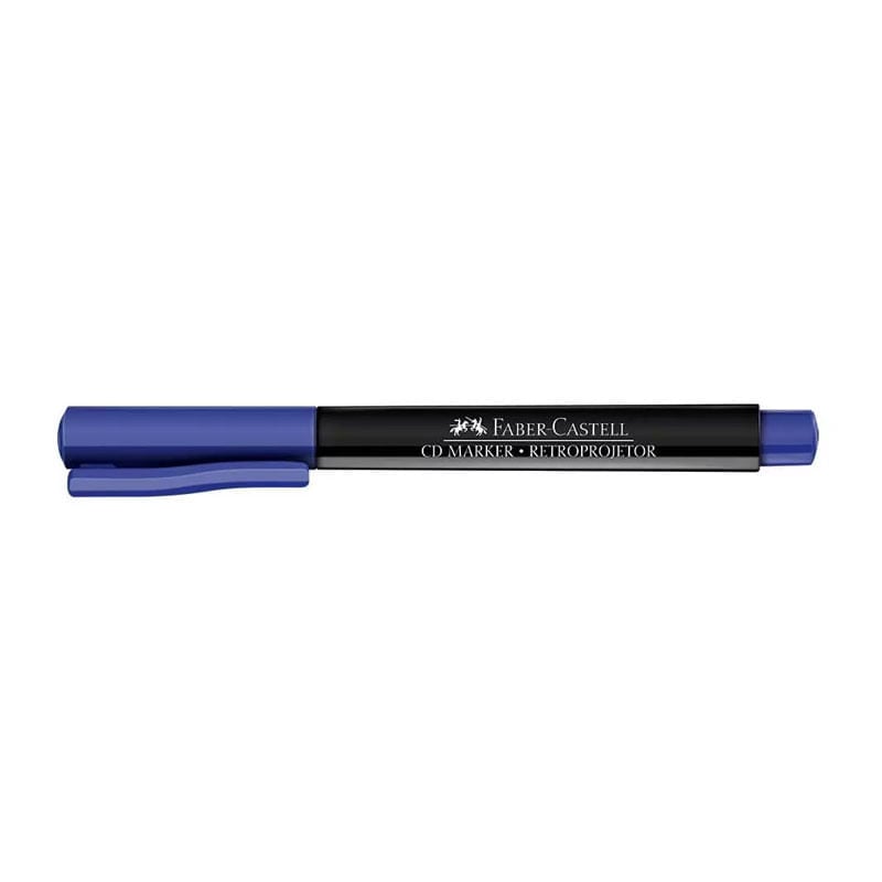 Marcador Faber Castell Para Cd/ Retroprogetor Azul Ponta Média 1 Unidade