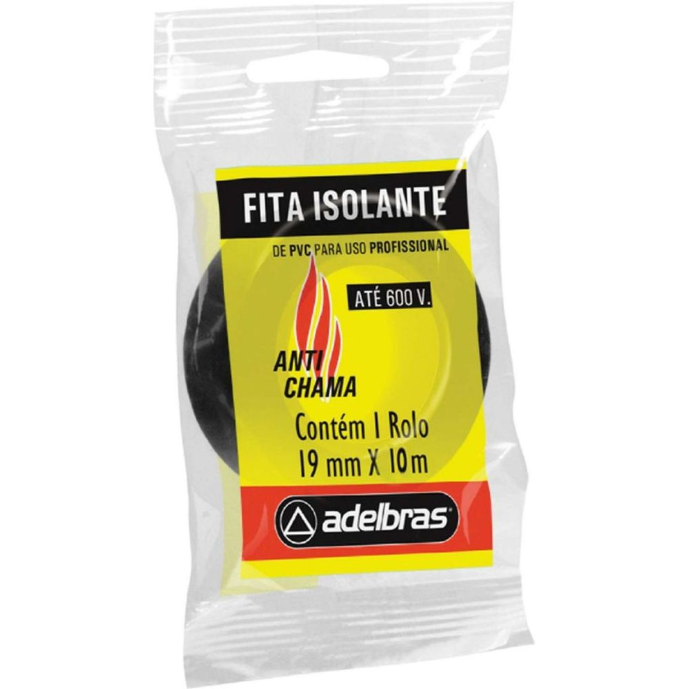 Fita Isolante Adelbras 19mm X 10m Preto