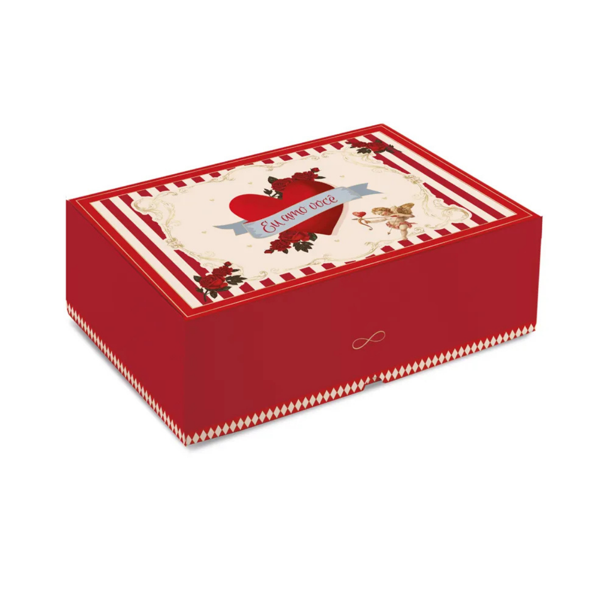 Caixa Retangular Realce M Historia De Amor - 25x17x8,5cm 