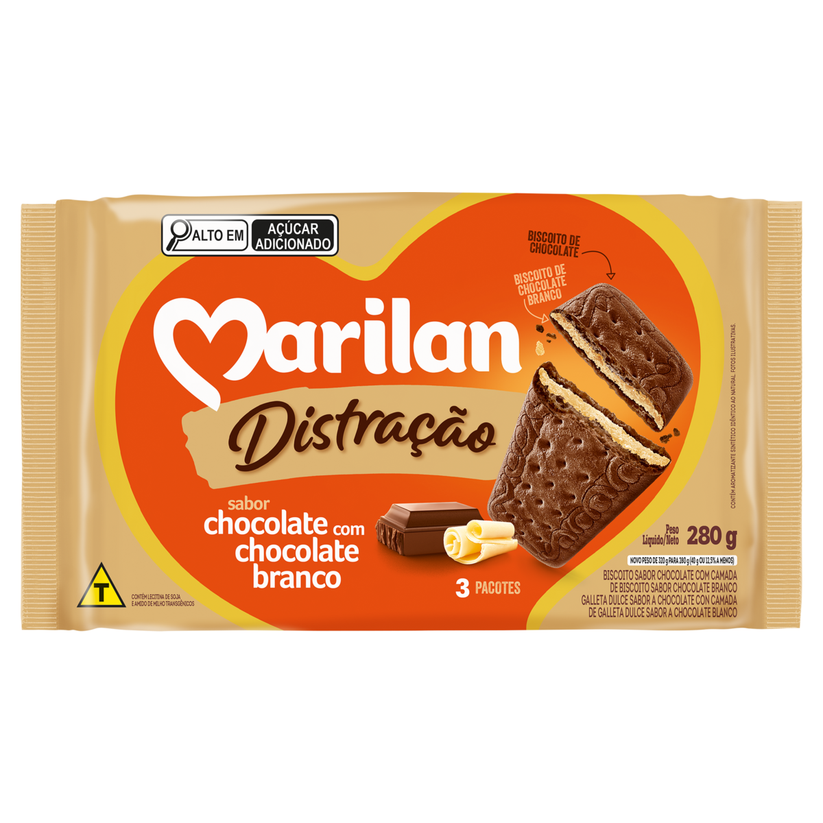 BISCOITO MARILAN DISTRACAO 280G CHOC BR