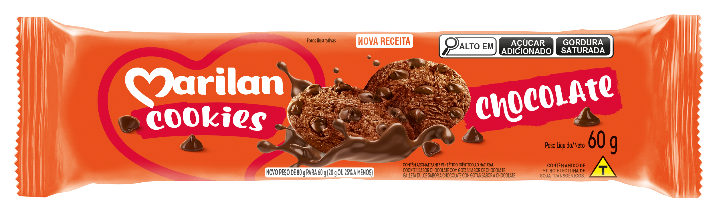 BISCOITO MARILAN COOKIE 60G CHOCOLATE