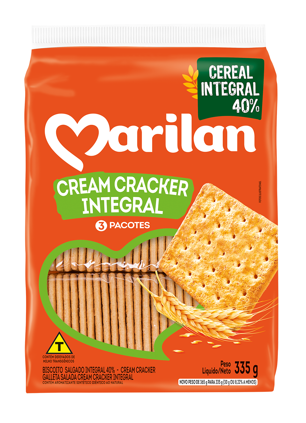 BISCOITO MARILAN CREAM CRACK INTEGRAL 335G