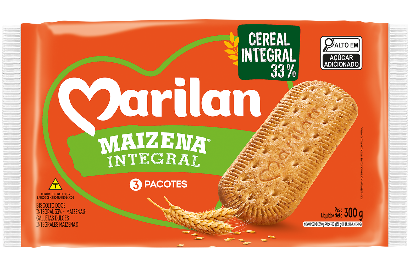 BISCOITO MARILAN MAIZENA 300G INTEGRAL