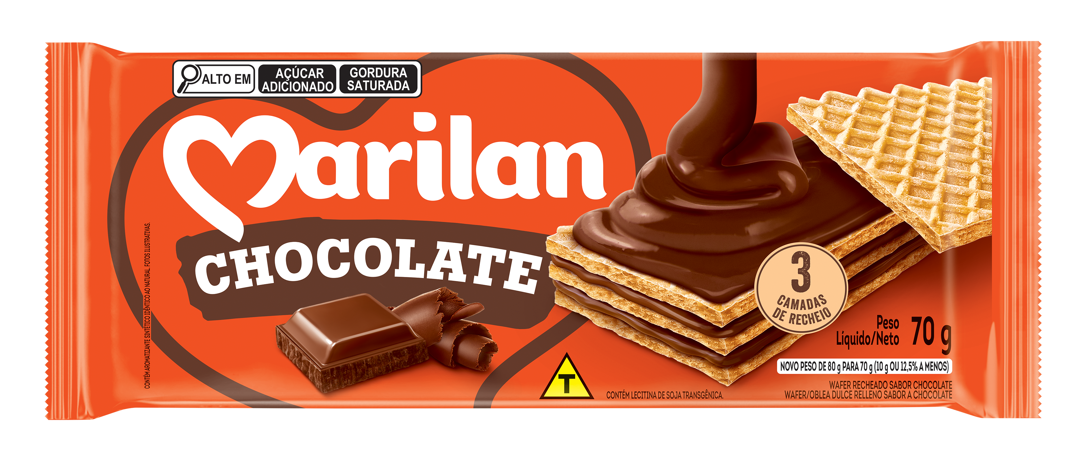 BISCOITO MARILAN WAFER 70G CHOC